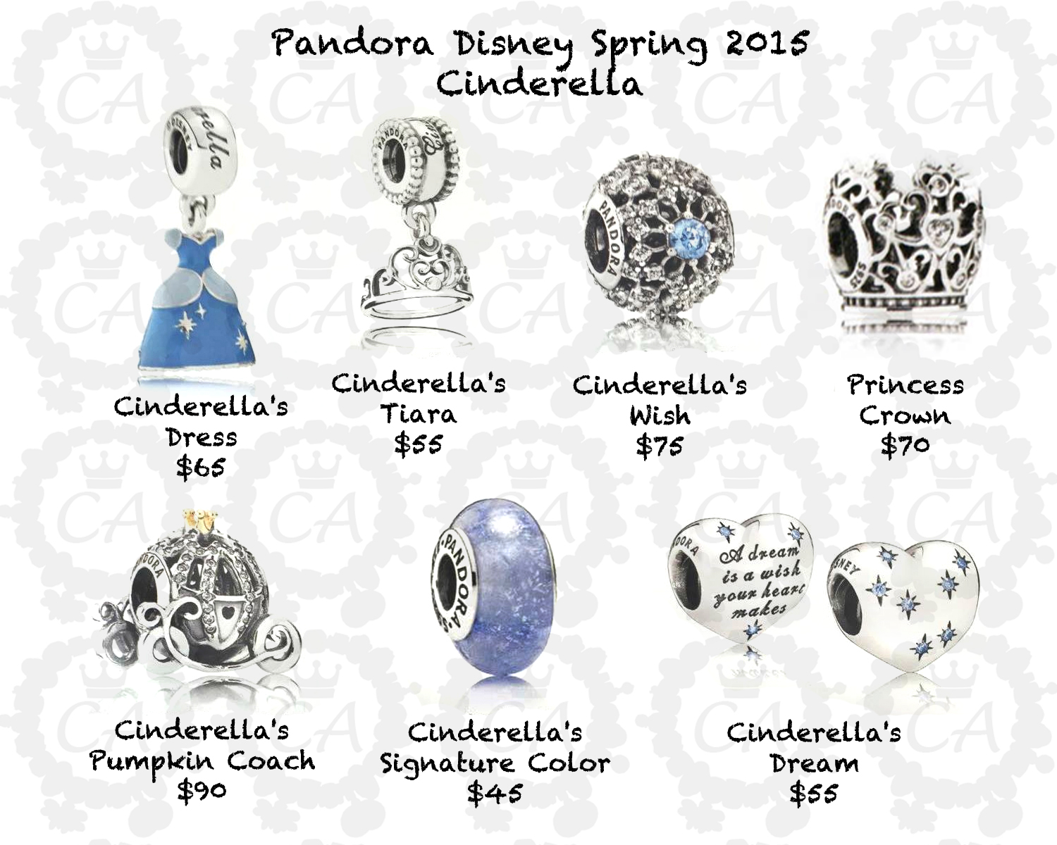 pandora-disney-spring-2015-cinderella-prices